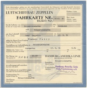 Graf Zeppelin Ticket