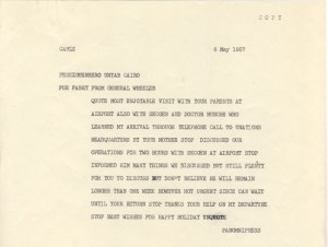 General Wheeler cable 6 May 1957