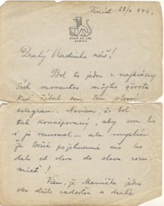 Pavel letter to Vlado 1946 1
