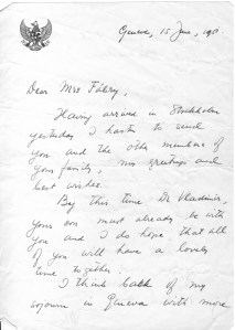 Sumitro letter Mrs Fabry