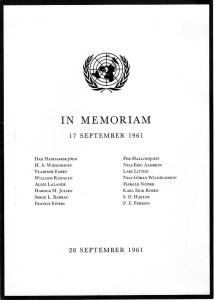 UN Memorial program, 28 September 1961